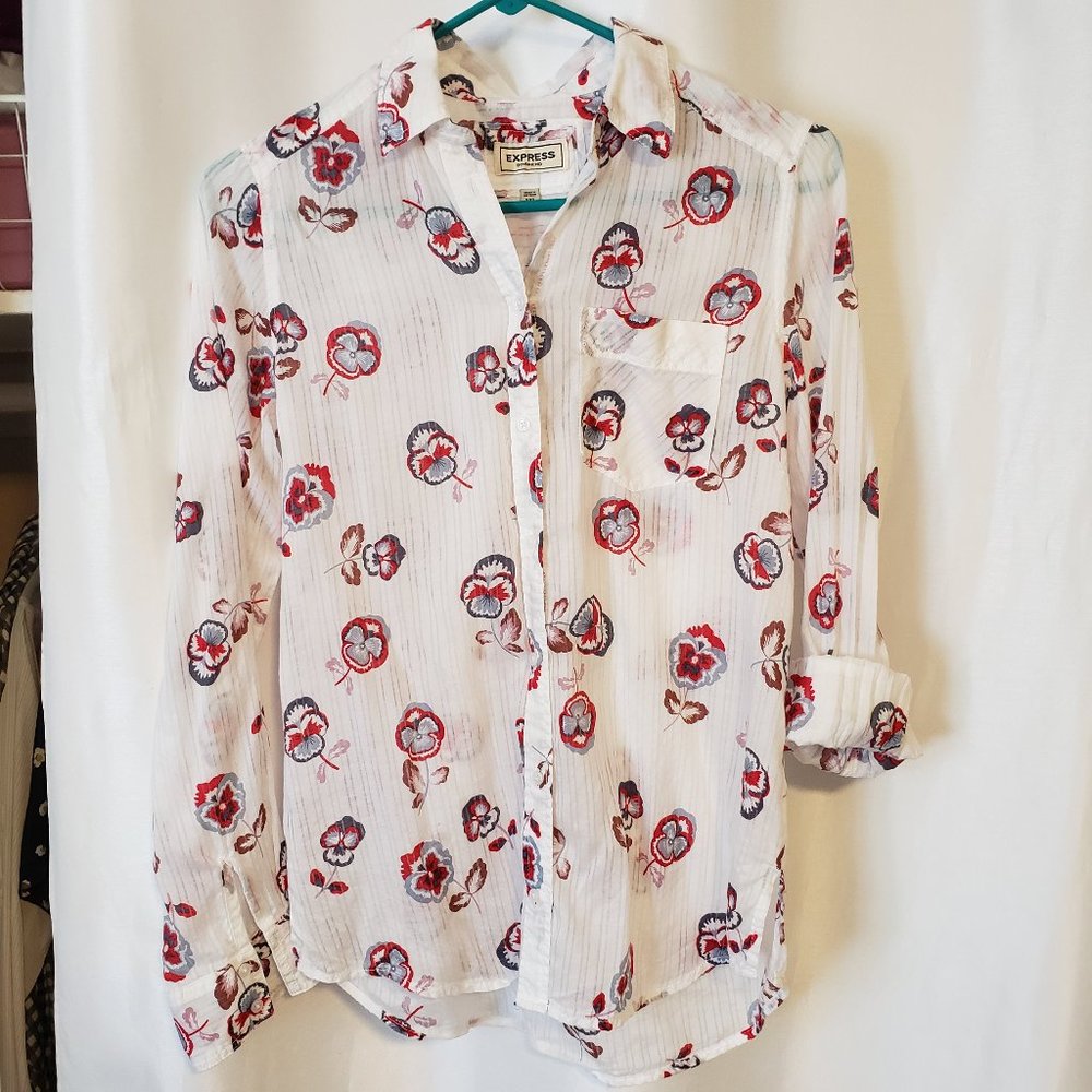 Express Floral Boyfriend Portofino Shirt
